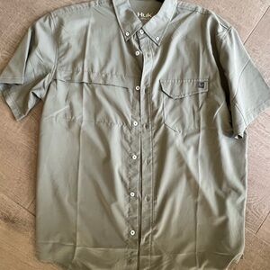 Huk Men's Olive Button-Down Shirt